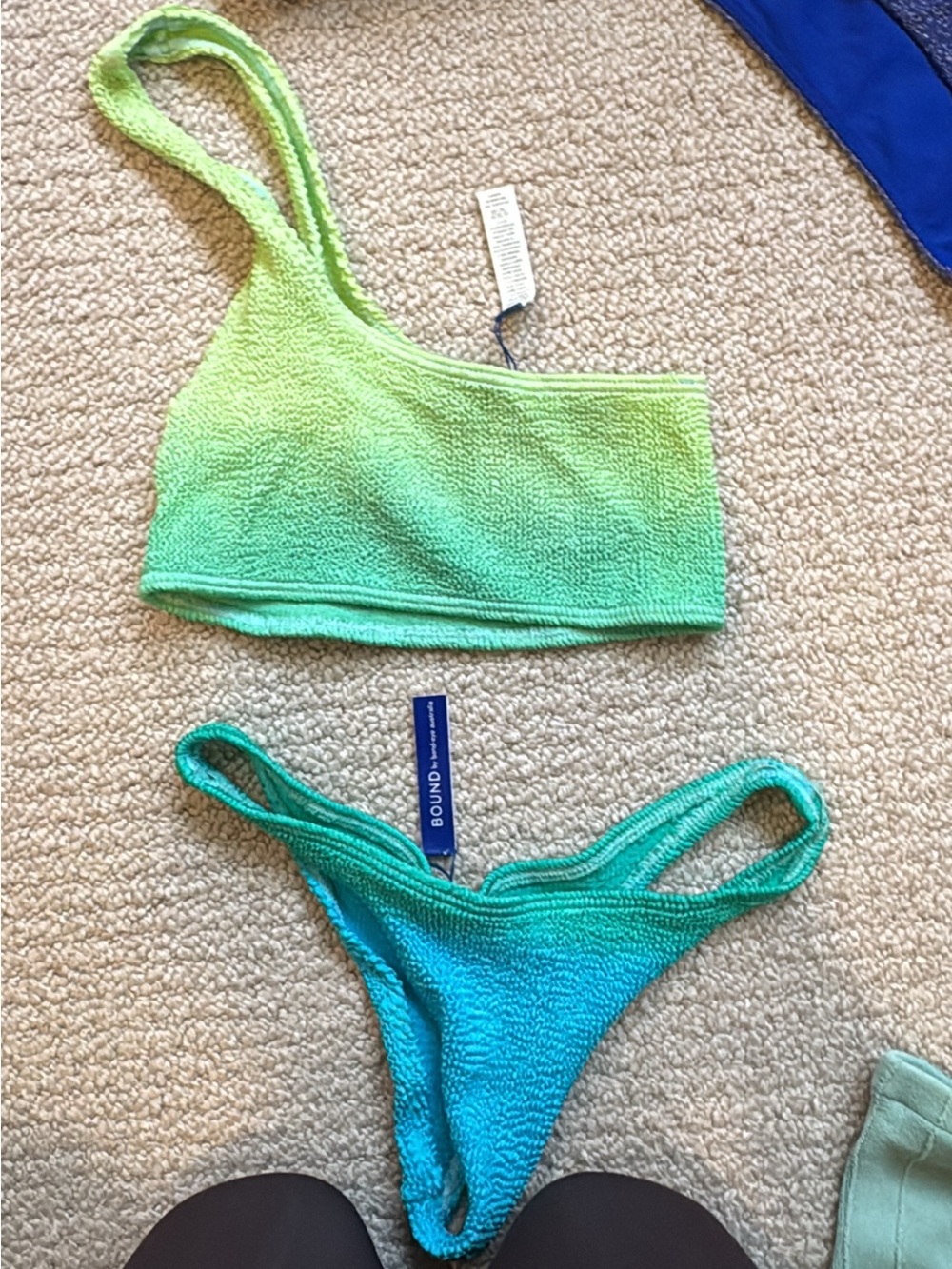 Bound by bond eye Samira ombré one shoulder bikini one size